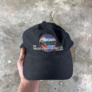 Vintage Alaska Charter Boat black and white cotton hat